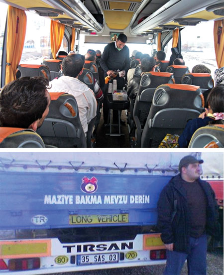 Otobüste lahmacun, kamyonda yazı yasak